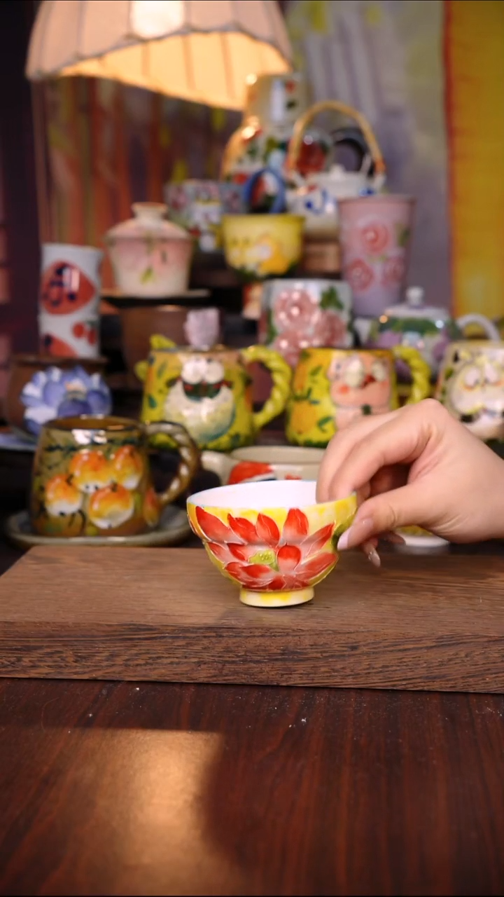 杯子陶唐****?泥垚手作 景德镇手工手绘陶瓷器物