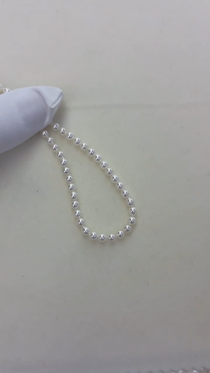 未镶嵌耳钉海水珍珠Akoya 微巴手链 3.5-4MM 