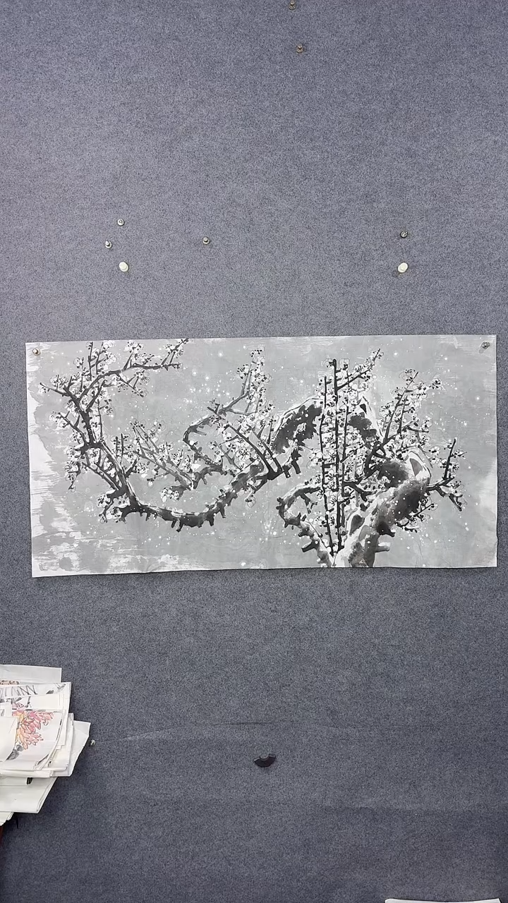 国画136*68吴铁成作品