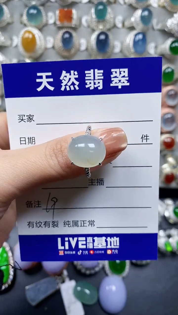 【闪购商品】翡翠戒指银S925镶嵌0019