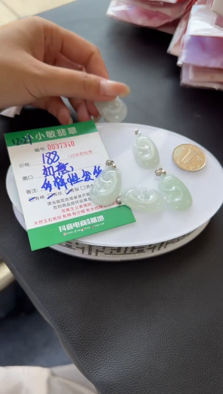 颈饰银S925镶嵌翡翠多样性发一/如意