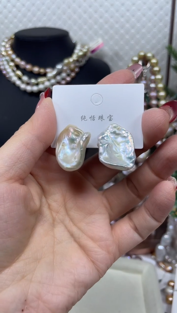 【闪购商品】淡水珍珠耳饰未镶嵌【纯恬珍珠】