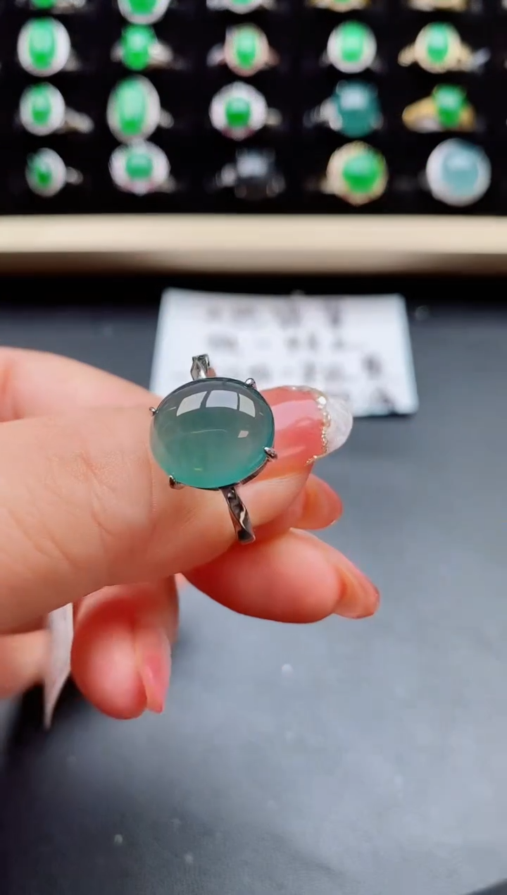 【闪购商品】翡翠戒指银S925镶嵌50800