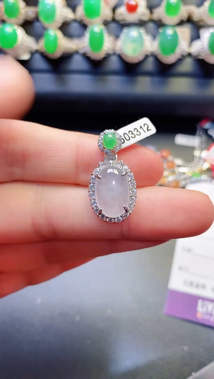 银S925镶嵌戒指翡翠天然