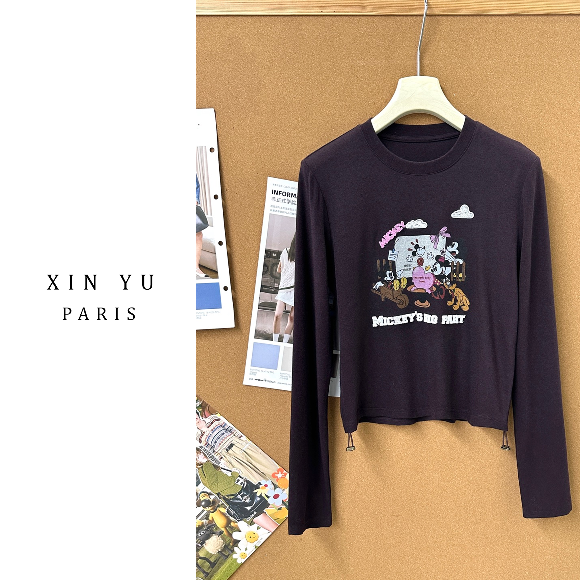 美式复古米奇乐园绣花印花T 15T897