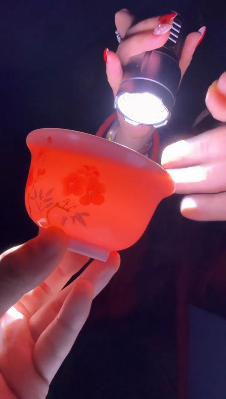 杯子陶瓷红稀翠竹红梅主人杯+礼盒