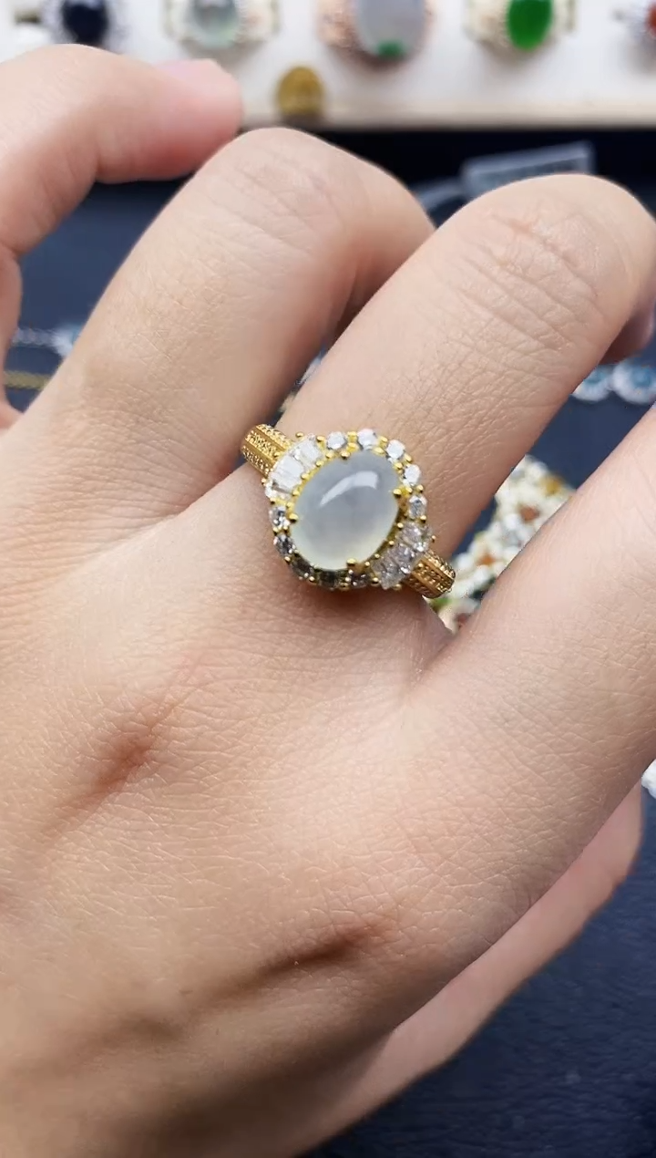 【闪购商品】翡翠戒指银S925镶嵌11111