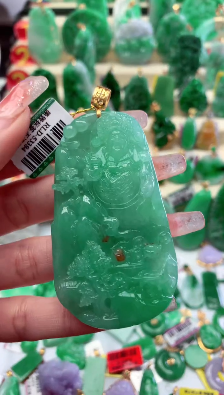 【闪购商品】翡翠颈饰18K金镶嵌挂件