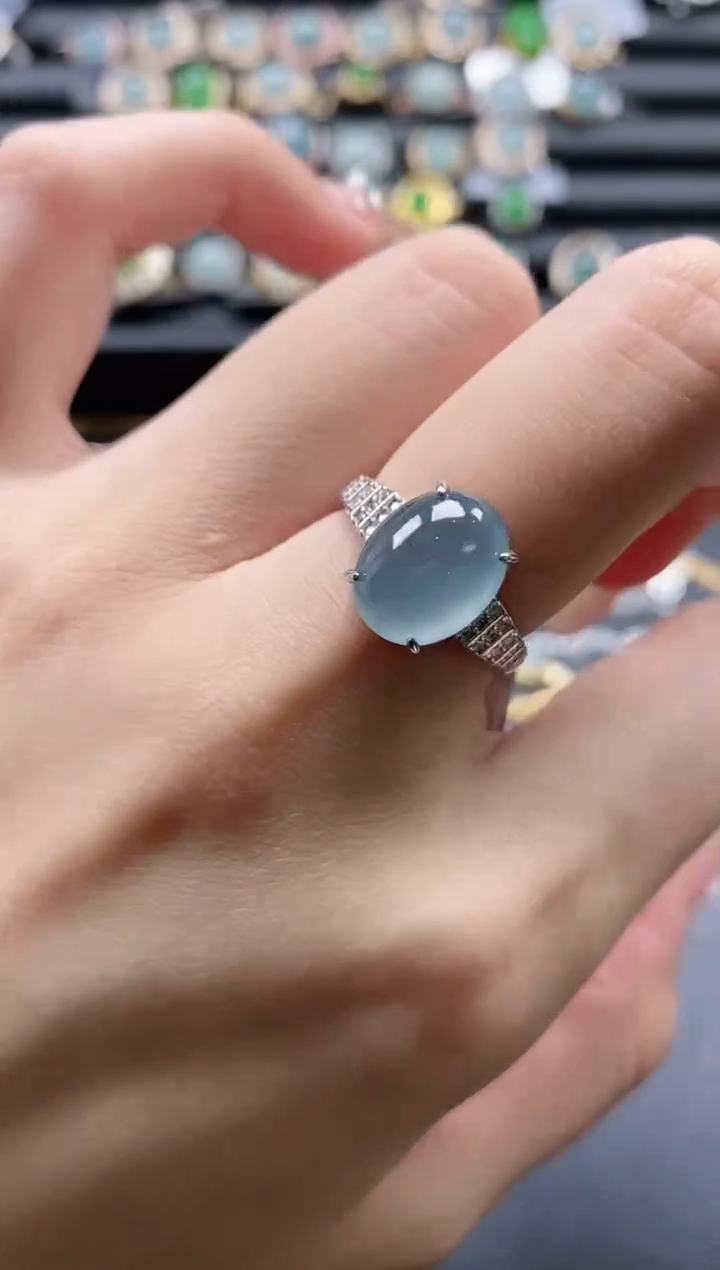 【闪购商品】翡翠戒指银S925镶嵌51151