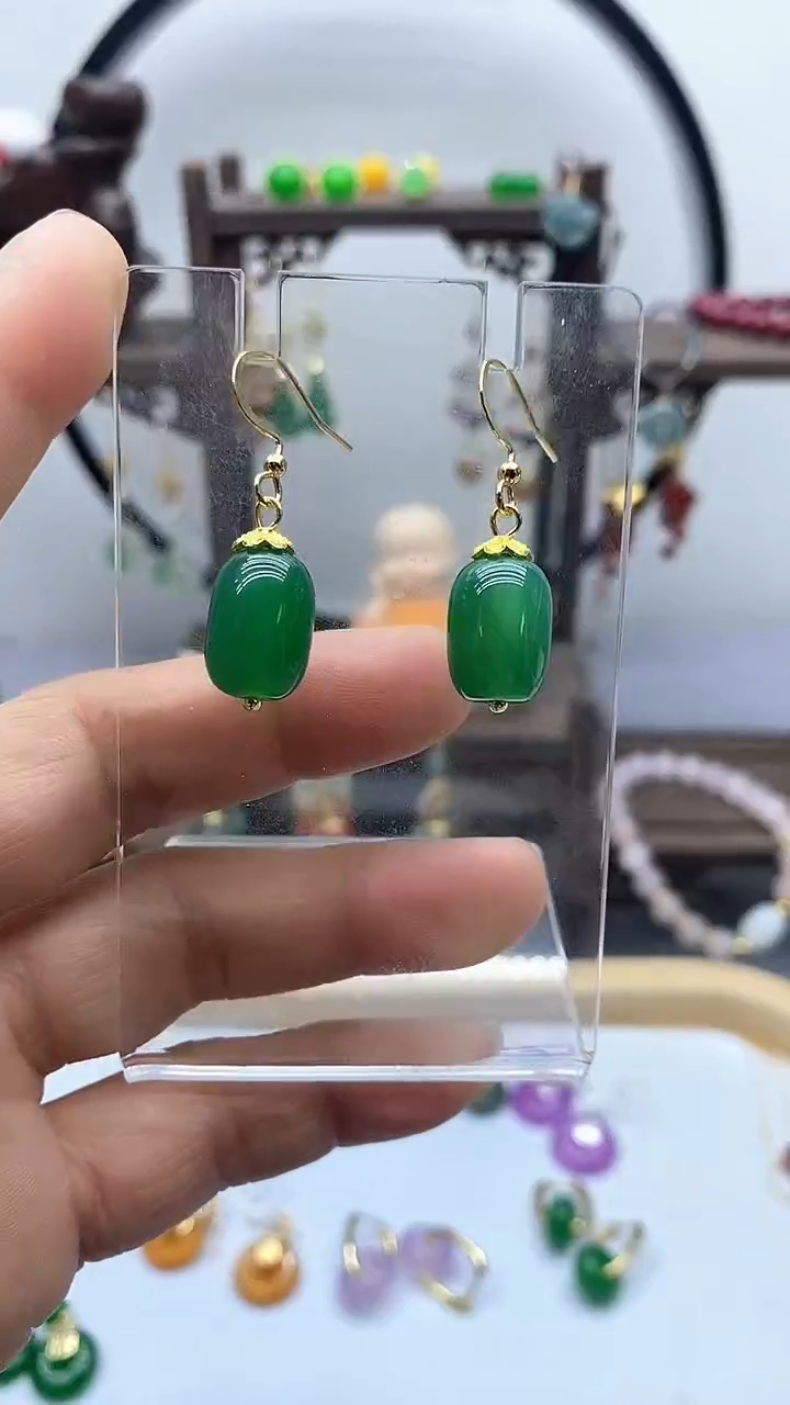 玛瑙/玉髓耳饰14K金镶嵌61