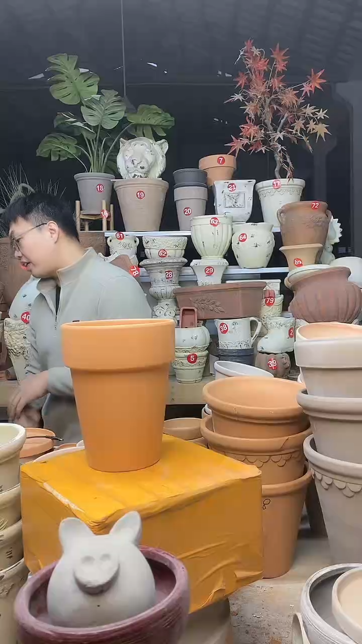 【闪购商品】缸1个14*18红陶反比例无托无托