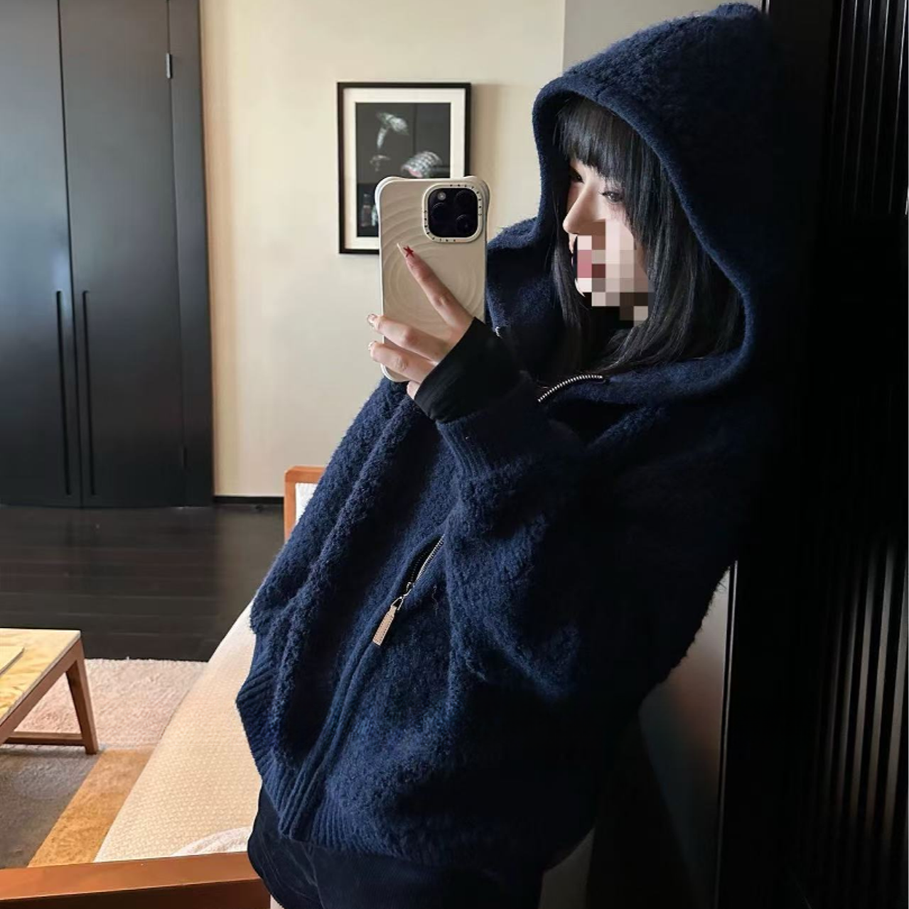 072加厚保暖 羔羔毛拉链毛衫外套