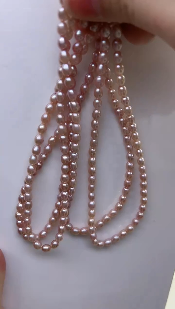 项链未镶嵌淡水珍珠淡紫小米链5-5.5mm