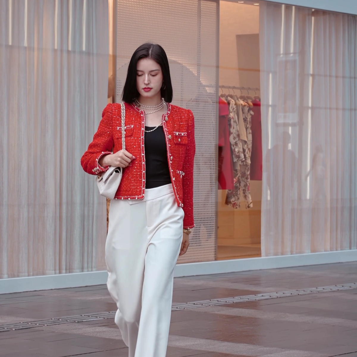 特！版衣红色小香外套 款号YP8115