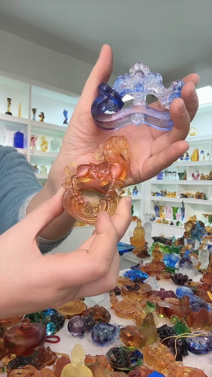 手工艺品琉璃如意+元宝马