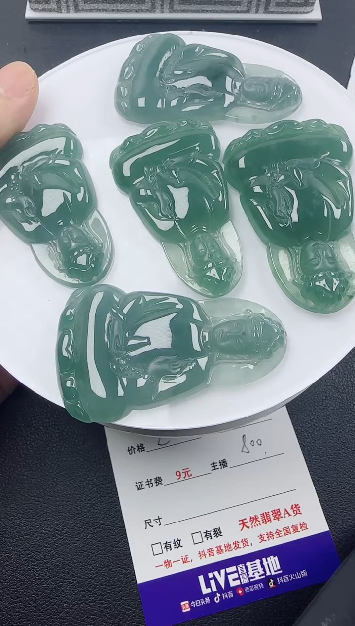 【闪购商品】翡翠颈饰未镶嵌翡翠素衣观音（多样性发其一）