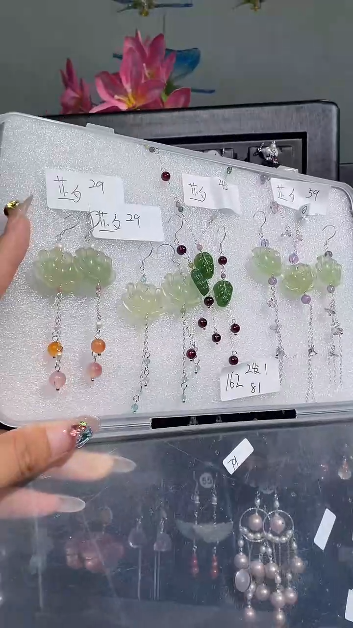 紫晶耳饰银S925镶嵌芷* 芷曦2发1