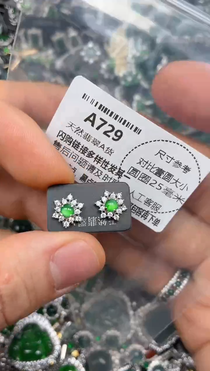 颈饰未镶嵌翡翠A729耳钉