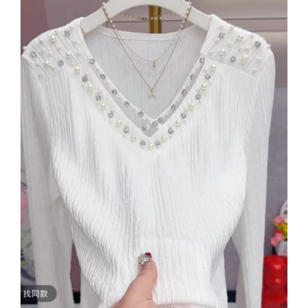 《东北徐老大推荐》大码女装显瘦气质时尚百搭重工秋季新款上衣2037