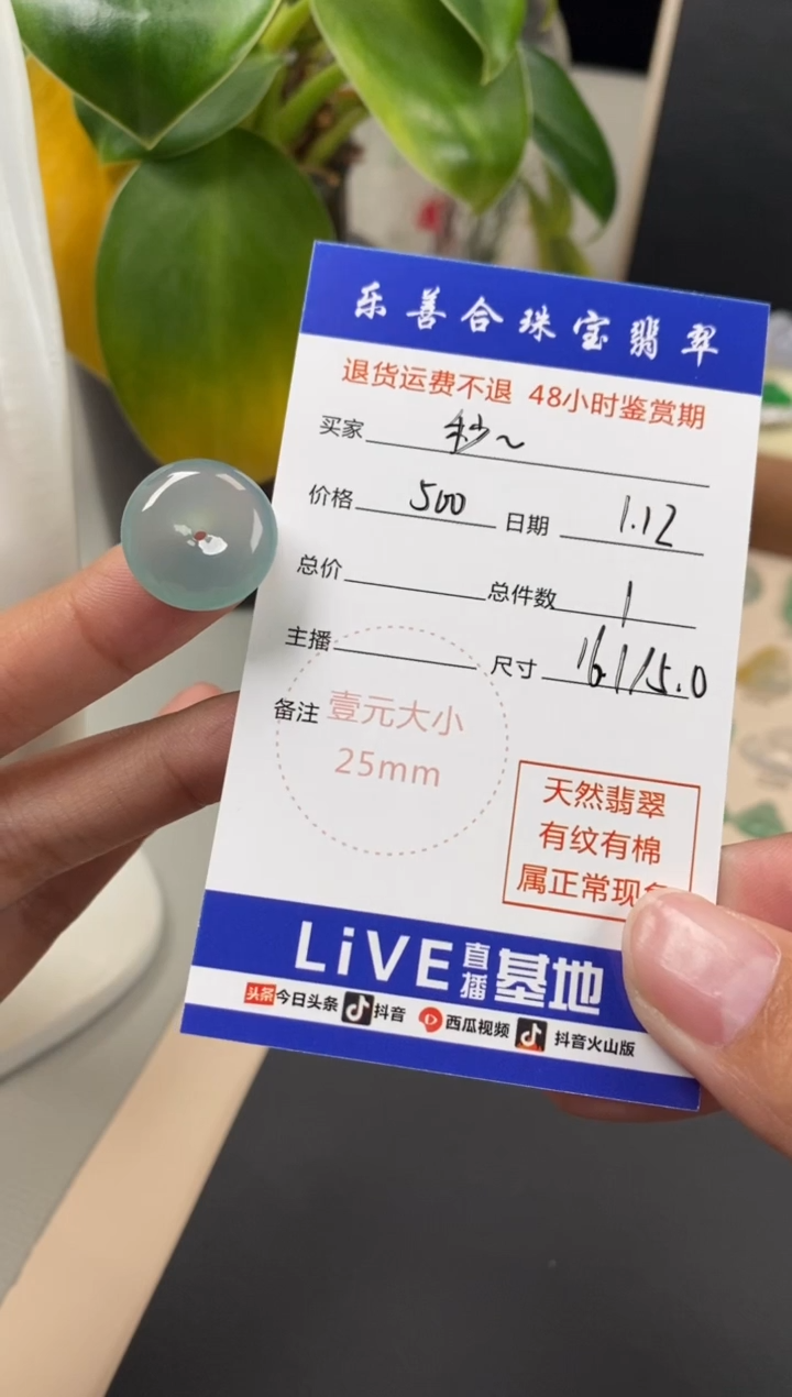 【闪购商品】翡翠颈饰未镶嵌翡翠冰晴平安扣