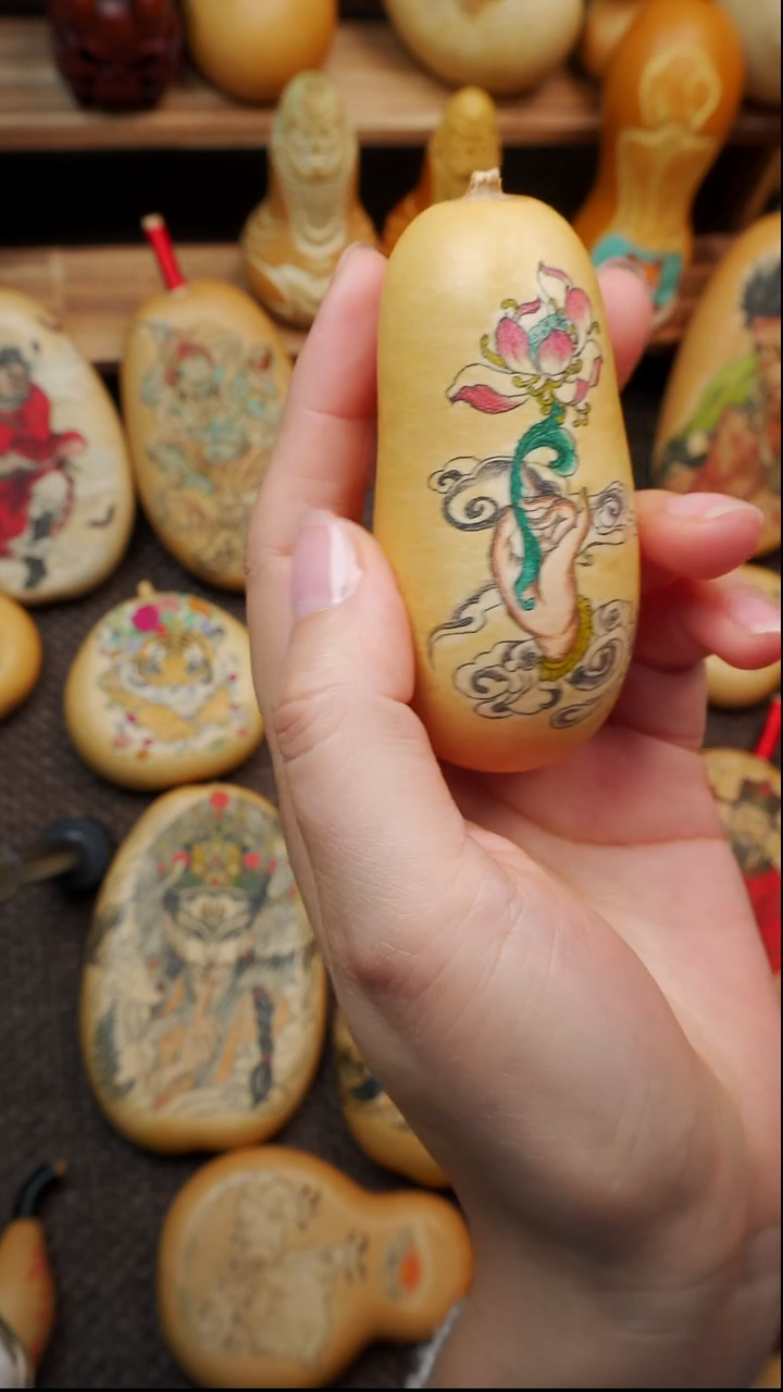 葫**开针刺葫芦文玩把件