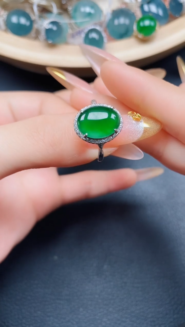 【闪购商品】翡翠戒指银S925镶嵌翡翠