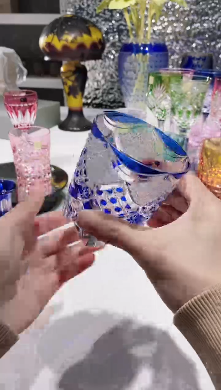 【闪购商品】水晶玻璃无手柄款夜幕蓝色酒杯