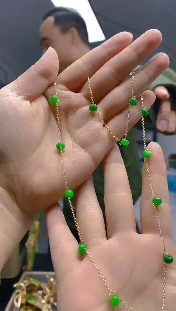 【闪购商品】翡翠耳饰合金0167翡翠锁骨链