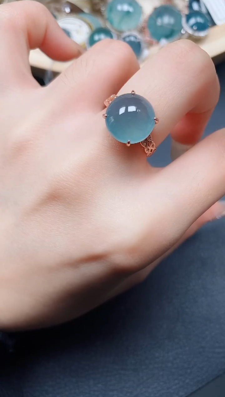 【闪购商品】翡翠戒指银S925镶嵌翡翠