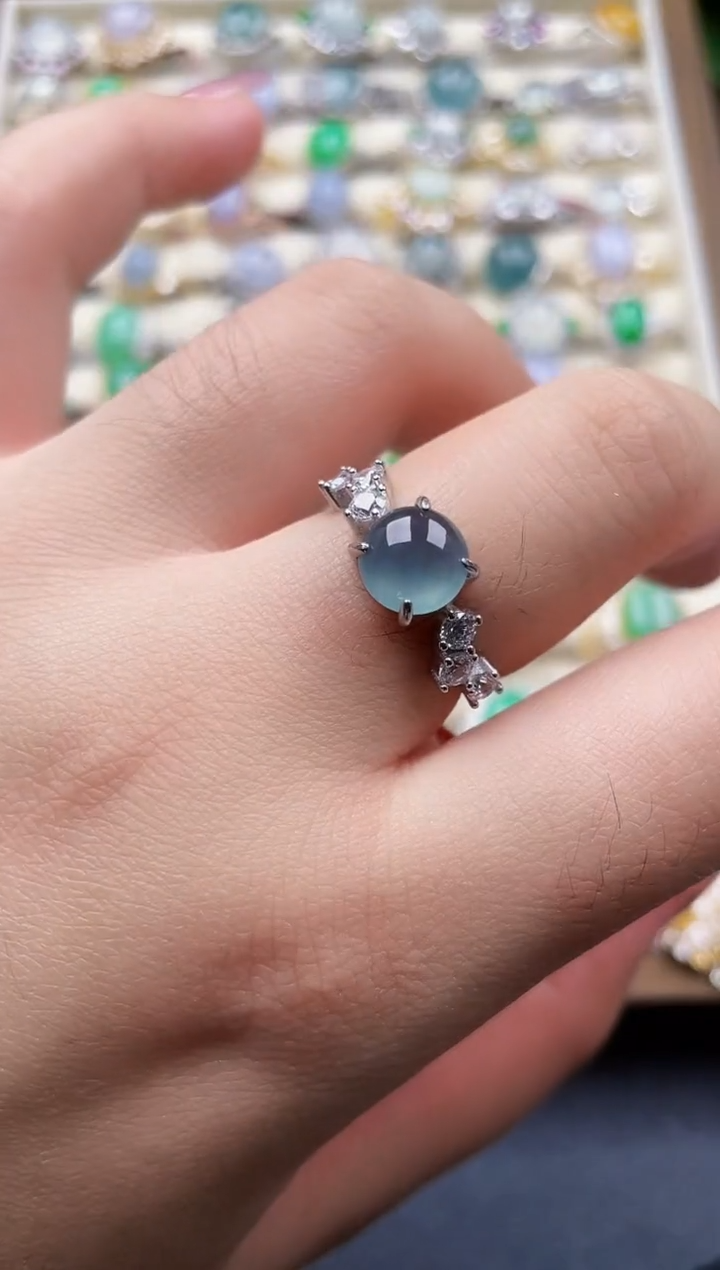 银S925镶嵌戒指翡翠137