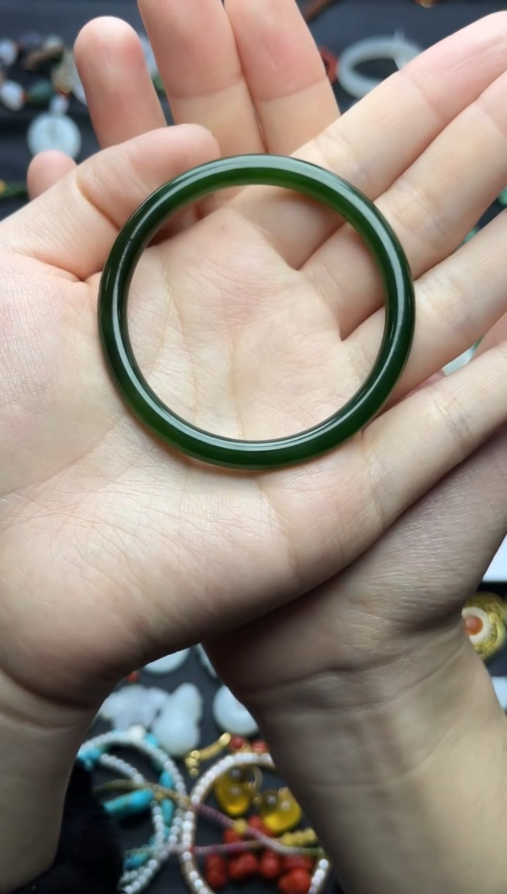 未镶嵌手镯和田玉52+圈口06