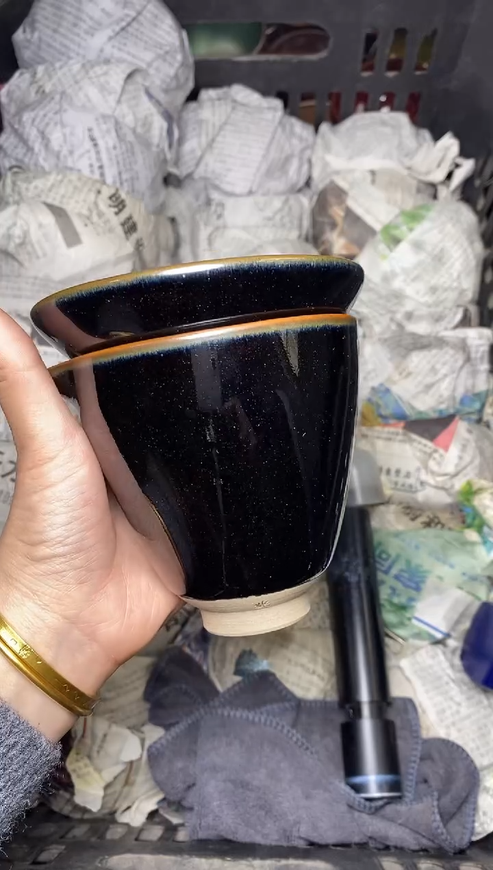 【闪购商品】茶盏乌金公道+茶漏 盏三疯建盏茶器