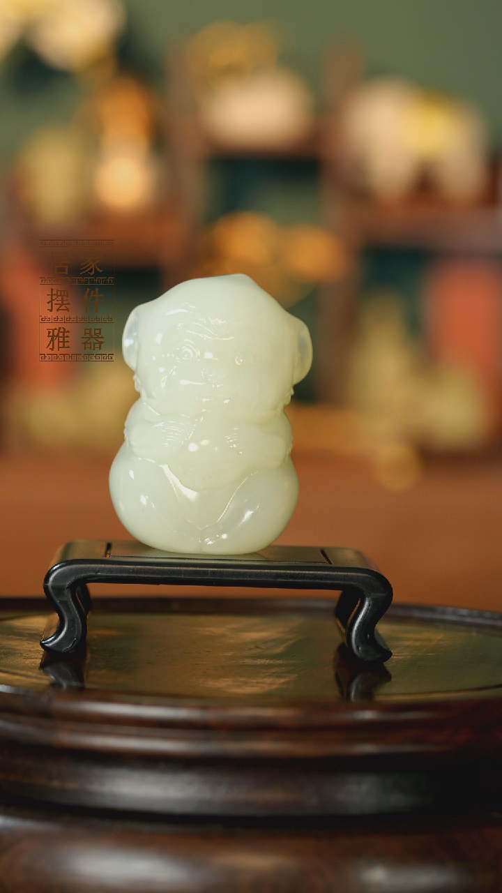 玉《灵猴献瑞》摆件