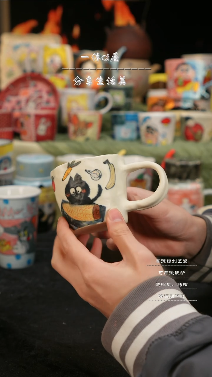 【闪购商品】摆件亲工手绘陶瓷-微瑕