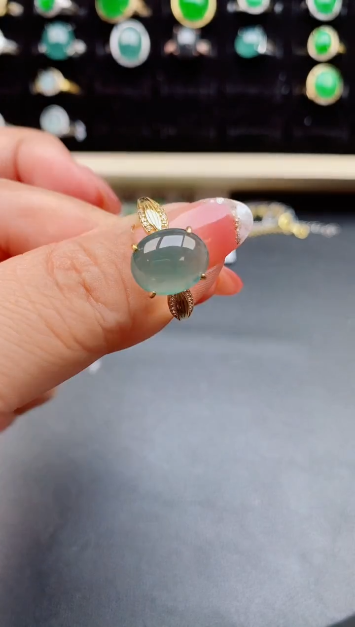 【闪购商品】翡翠戒指银S925镶嵌85050