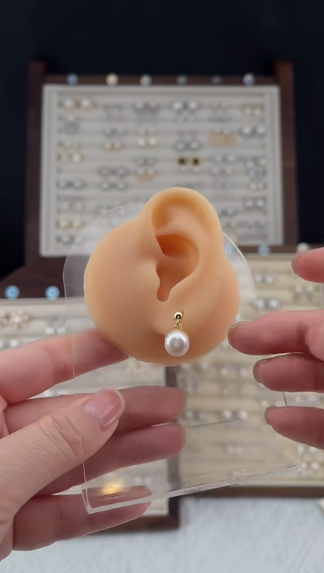 合金耳饰淡水珍珠18 点位8.5mm