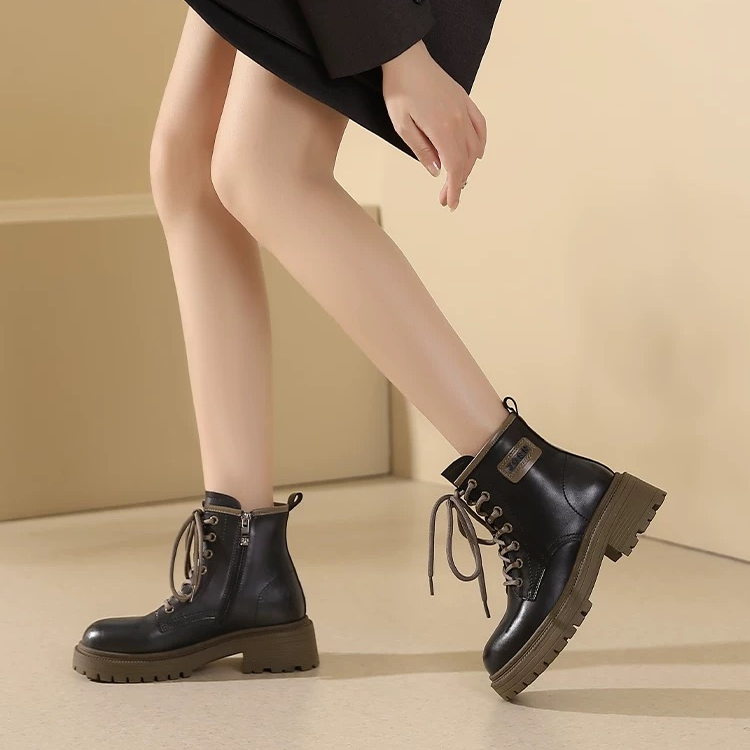 厚底马丁靴复古英伦风靴子潮酷百搭气质女靴532