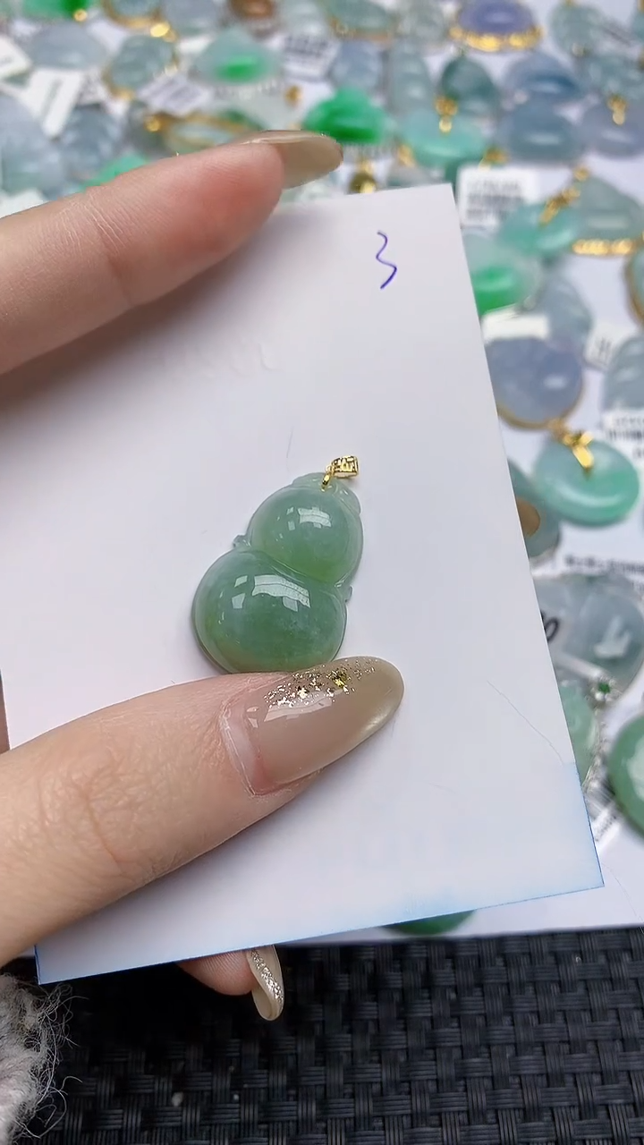 【闪购商品】翡翠颈饰18K金镶嵌天然A货翡翠 58