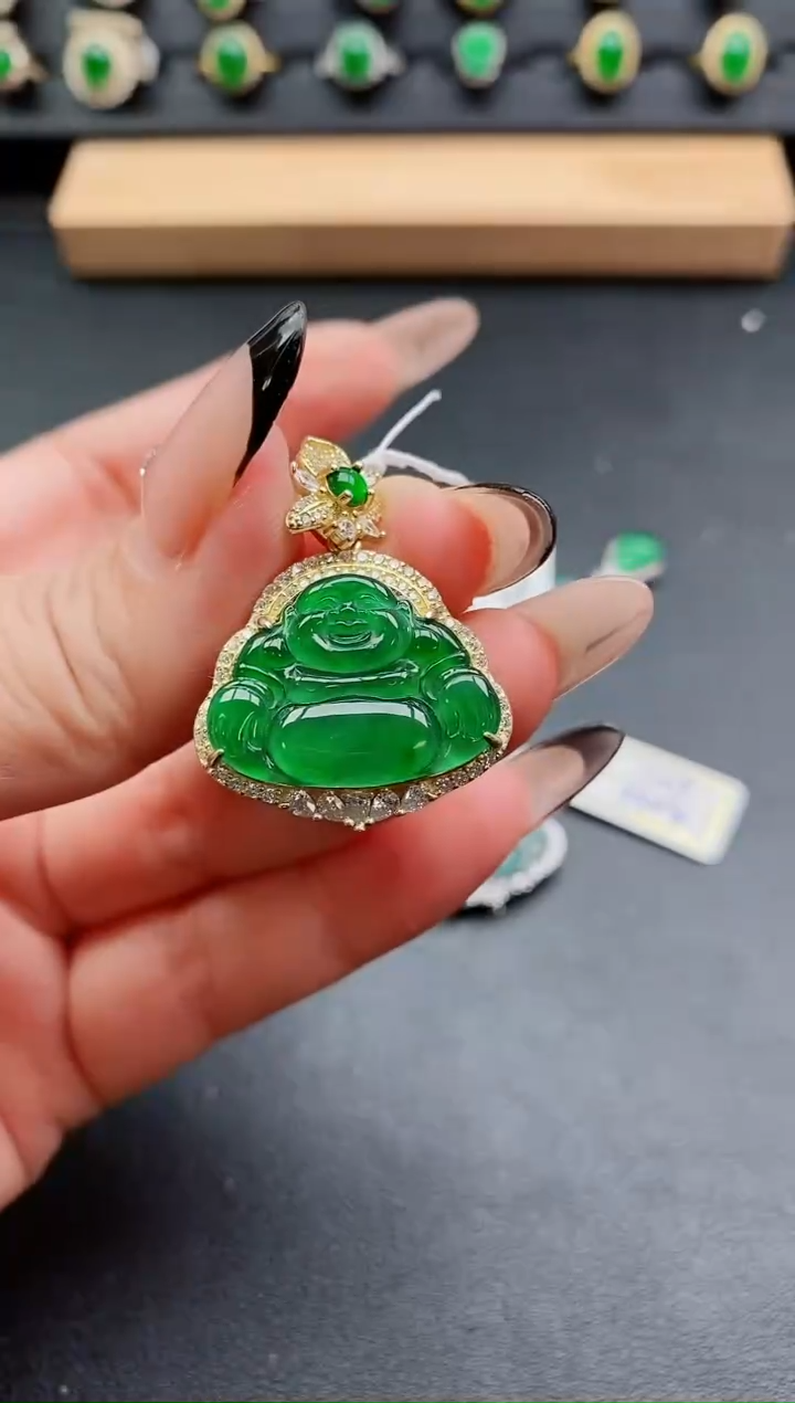 吊坠(赠链)银S925镶嵌翡翠1