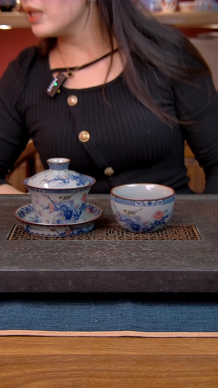 简装家用款2件套 老陶泥开片纹陶瓷茶具