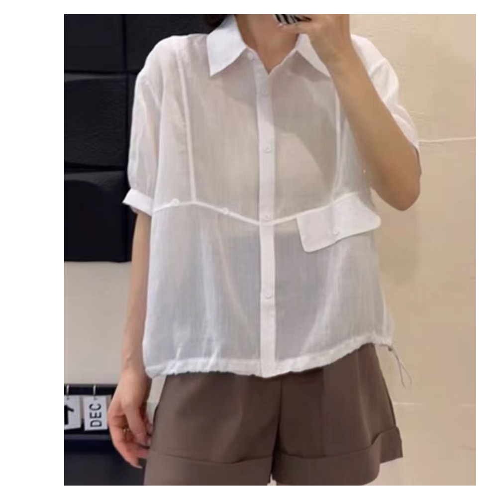 C365白夏季多扣薄款衬衫8872