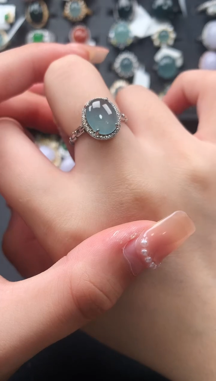 【闪购商品】翡翠戒指银S925镶嵌521412