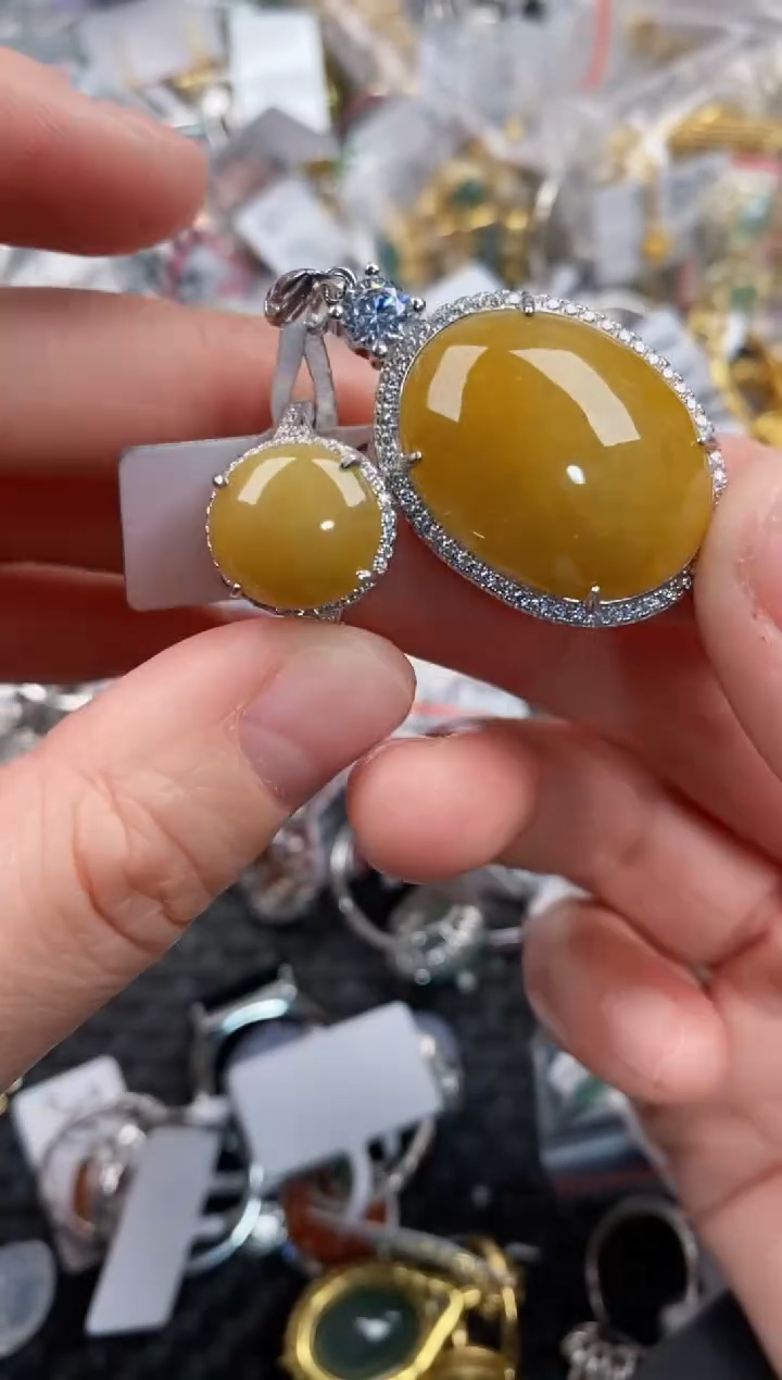 银S925镶嵌戒指翡翠111              4