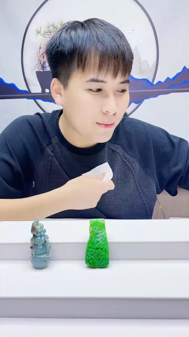 未镶嵌定制翡翠路*甲毛货挂件64