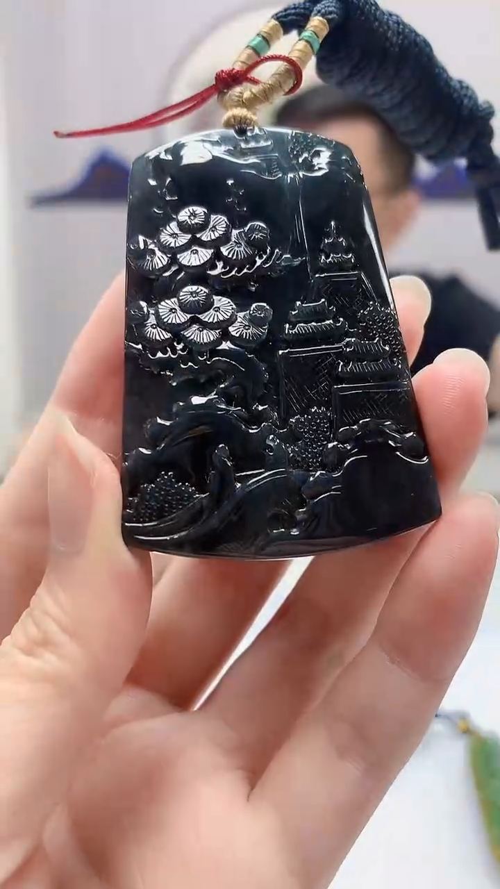 定制翡翠未镶嵌5152zm-毛货挂件山水88