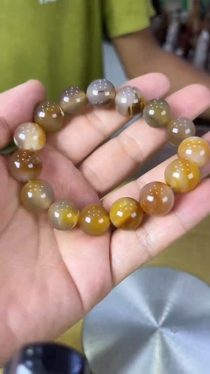 未镶嵌珠宝奇石硅化玉缅甸天然树化玉手串
