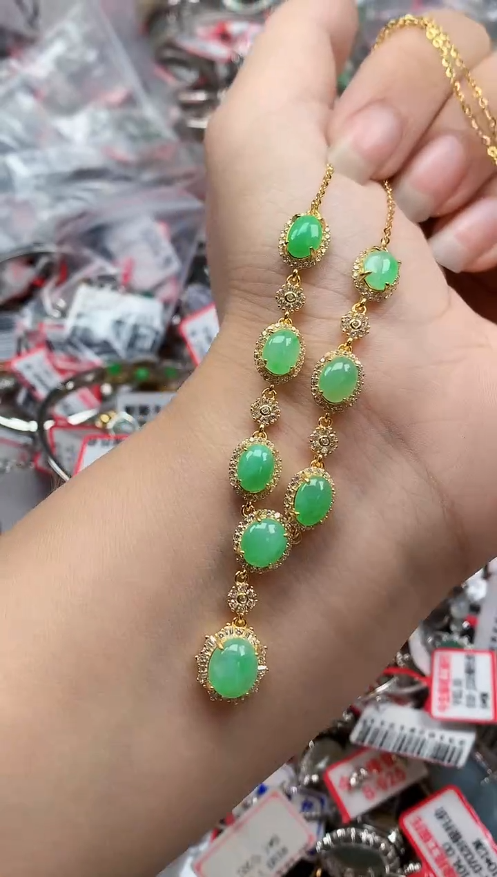 银S925镶嵌戒指翡翠天然A货缅甸翡翠