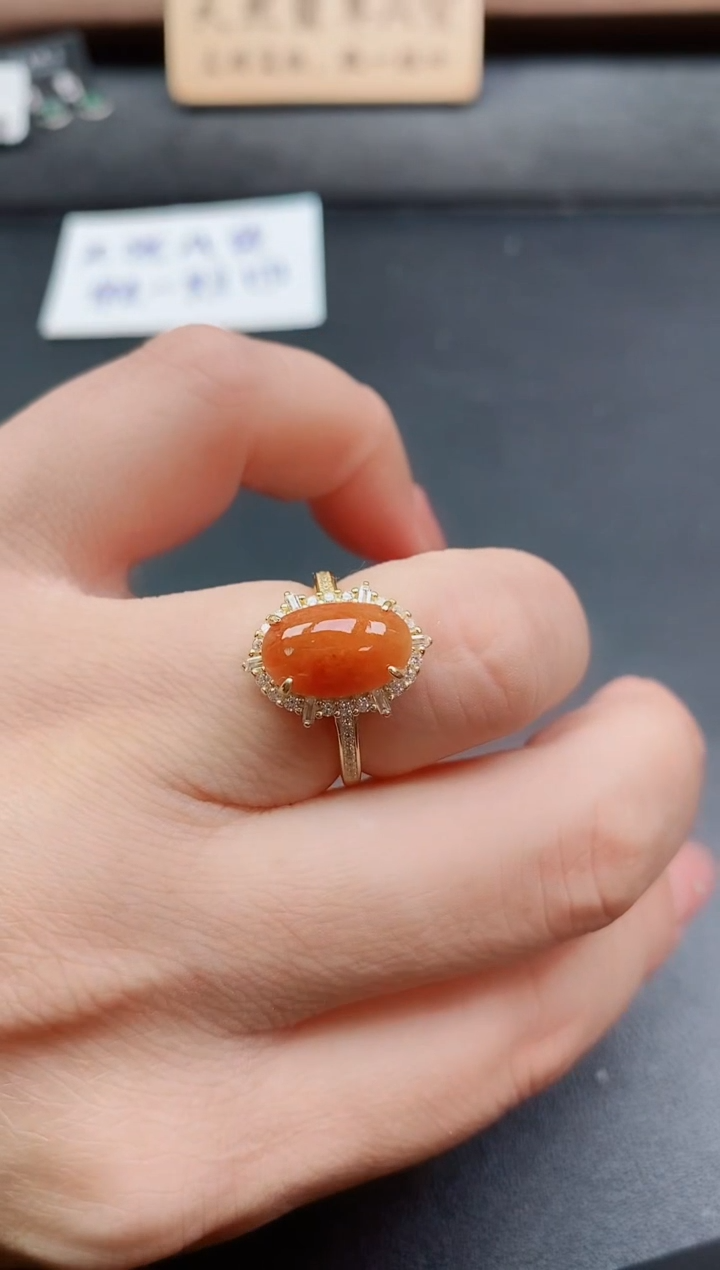 银S925镶嵌戒指翡翠1