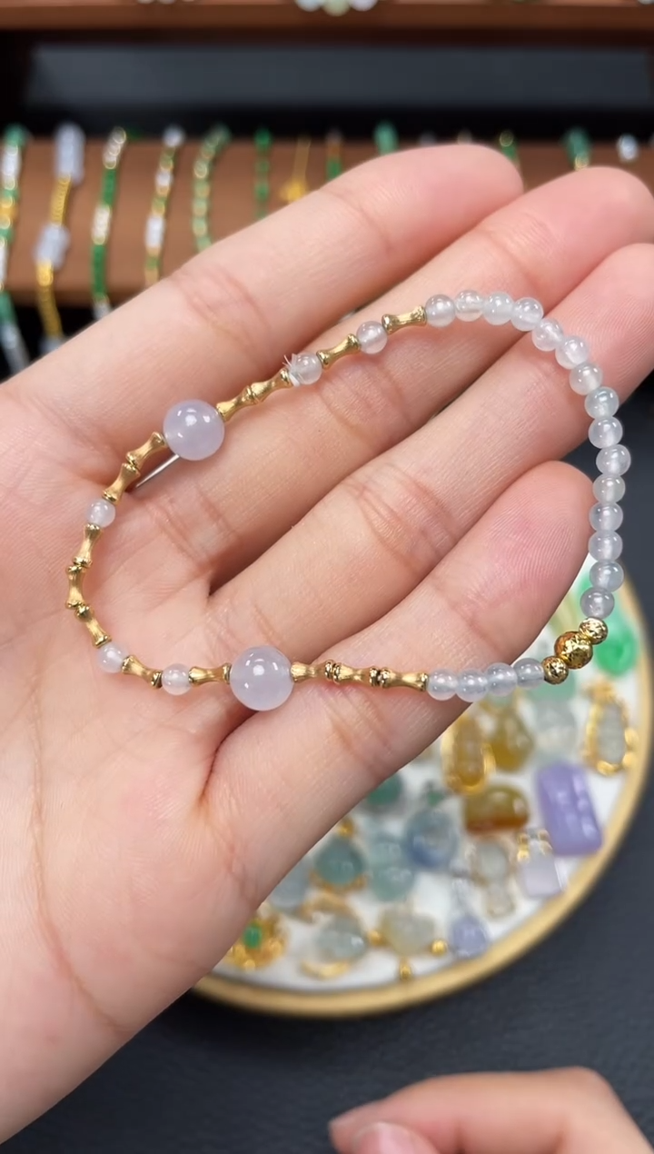 【闪购商品】翡翠套链18K金镶嵌一个  JK243