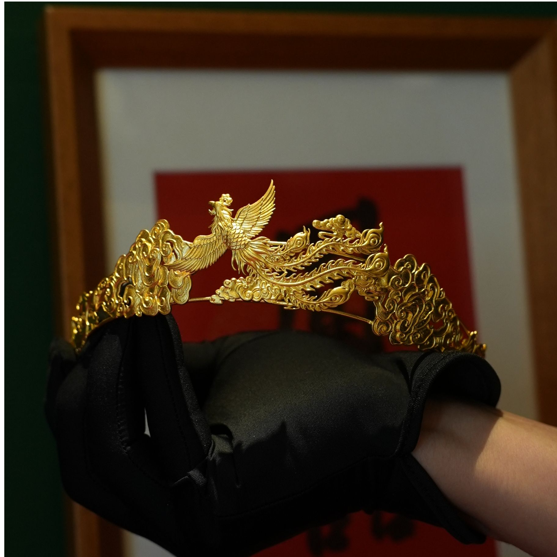 鳳喆錾刻精品工艺设计师款婚嫁五金国风凤冠足金999
